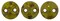 Czechmate 6mm Lentil Glass Czech Two Hole Bead, Opaque Olive Picasso